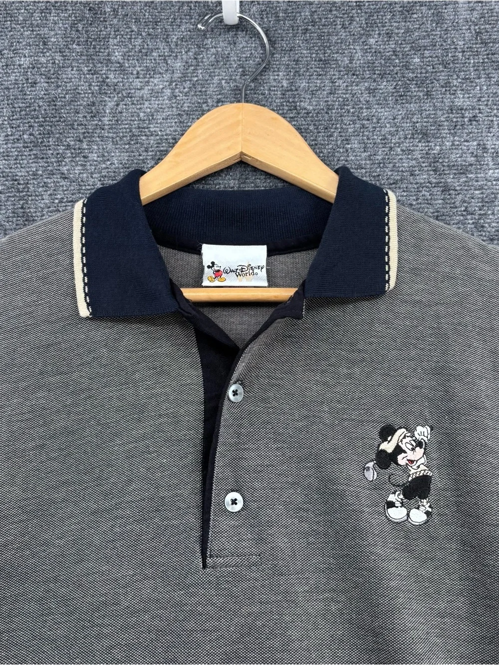 VTG Walt Disney World Gray Grandpacore Golf Polo Embroidered Mickey Men’s L - Picture 2 of 12